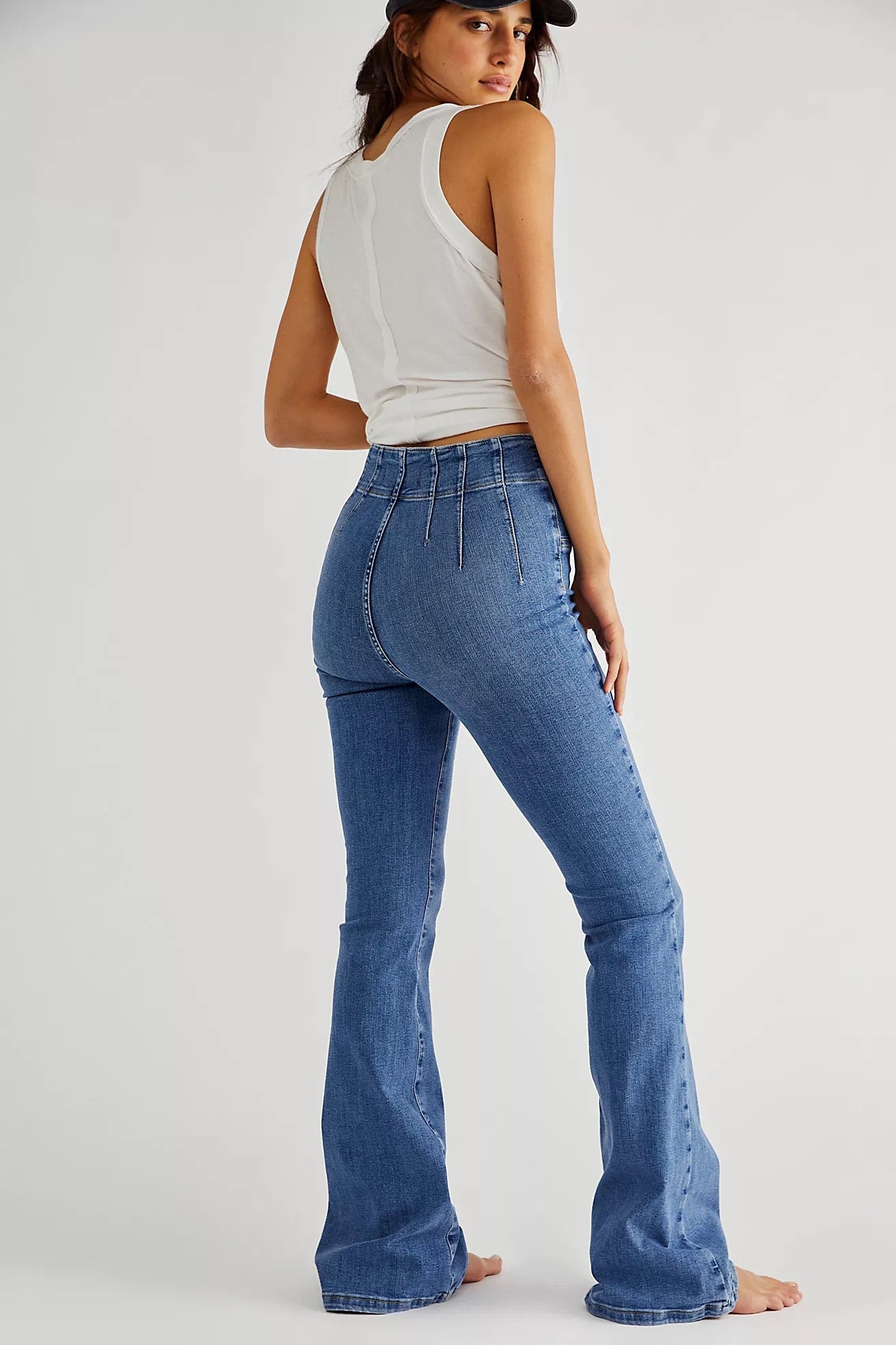 Free People Jayde Flare Jeans Sunburst Blue | Aine's Boutique