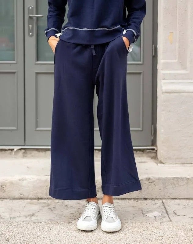 MARKA FRENCH SEAM WIDE PANTS イージー ネイビー 2 Mersea Navy Frenchie Wide Leg Pants | Aine's Boutique