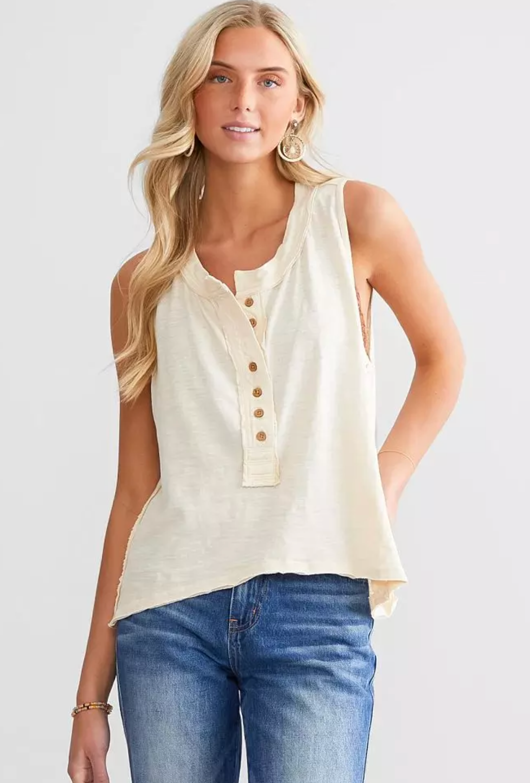 Free People Josie Henley Tank - Summer Khaki