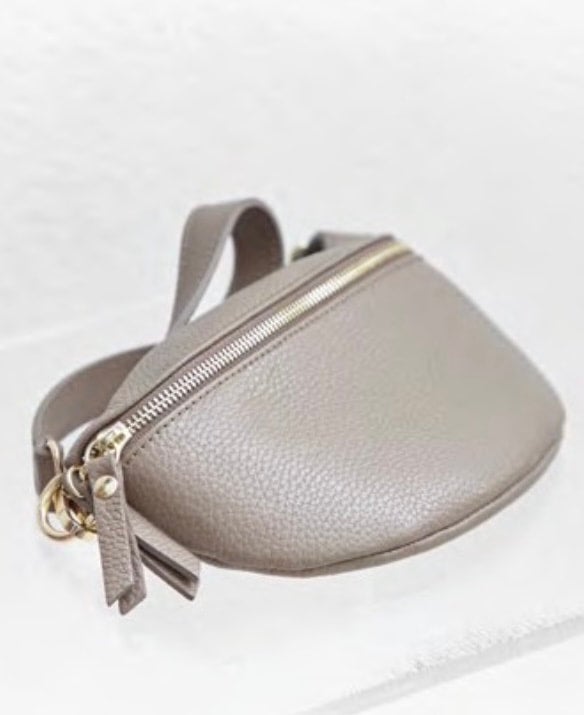 Faux Leather Zipped Crossbody Chest Bag - Jewelry Bubble